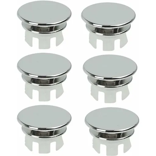 6 pcs Chrome Bathroom Sink Overflow Plug Toilet Overflow Drain Hole ROund Part