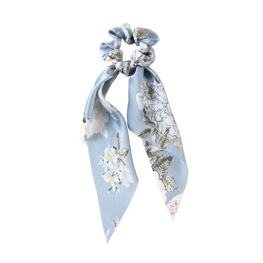 4 pcs Flower Long Tail Bow Hair Ties, Classy Women Girl Hair Styling Accessories, 90s Vintage Big Satin French Style Headdress Dec