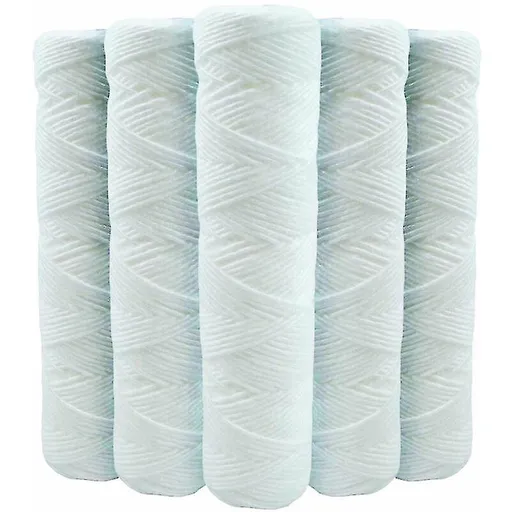 Set of 5 Spiral Water Filter Cartridges Anti-Sediment 10 Inch 254 mm - Compatible with 10 Inch Filters Made in France 5 Microns