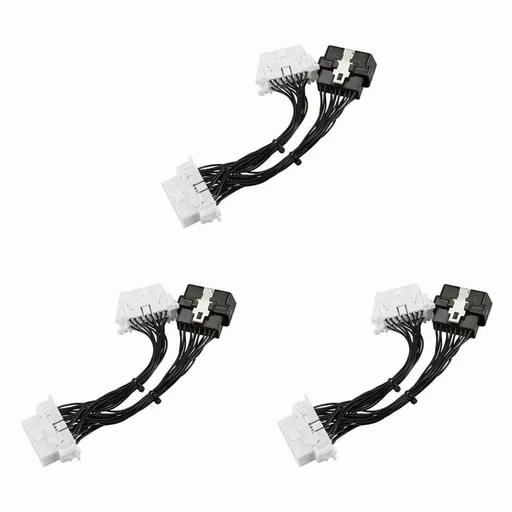 3X 16 Pin Splitter Extension Cable One Male to Two Female Y Cable OBD2 Splitter Extension Cable