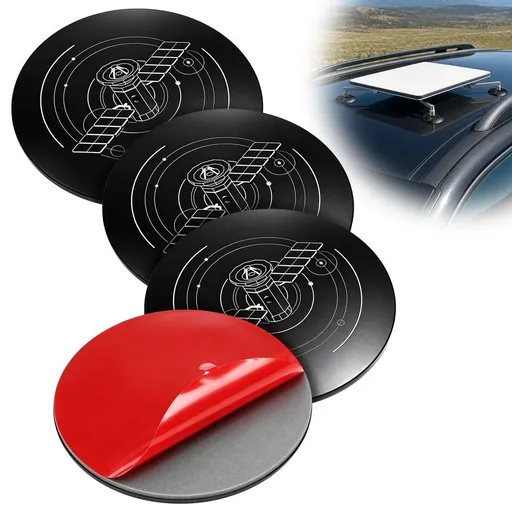 4 Pack Mount Metal Plates for Vehicle Roof 3.54" Round Metal Adhesive DiscCompatible with Gen 3 Satellite Antenna Bracket