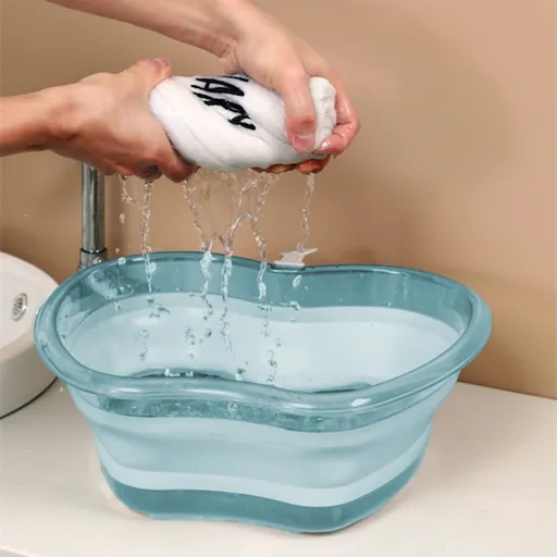 Foldable Collapsible Wash Basin for Kitchen Sink Camping Portable Dish Pan Barbecue Prep Laundry and Foot Bath Bucket with Anti Slip Bottom Soft Plastic