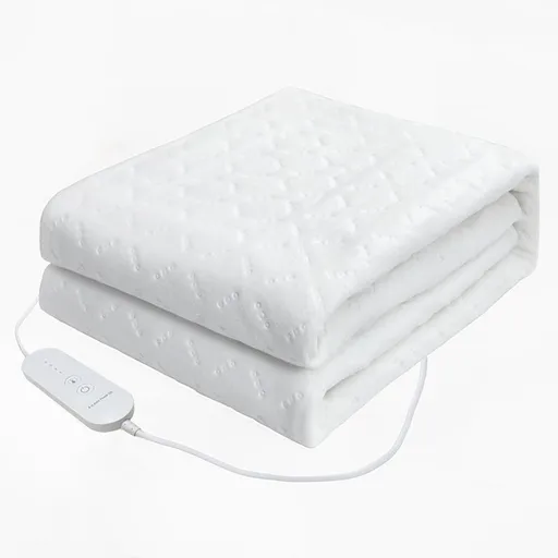 Heated Blanket Electric Throw,4 Heat Settings & 8H Auto Shut-Off Double Helix Fast Heating Electric Blanket,Skin-Friendly Cotton & Non-Slip Design Heated Throw with Overheat Protection - White - Size 59*31.4"