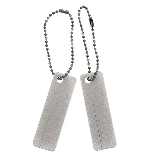 2Pcs Plated Silver Rectangular Whetstone Sharpener Tool Portable Durable for Outdoor Knives