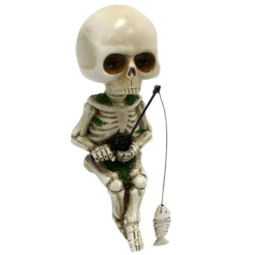 Mini Skeleton Figurines for Home Decor, 4.5 inch Resin Small Skeletons Halloween , Craft Haunted House Accessories (White)