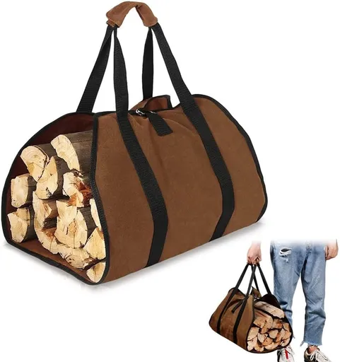 Firewood bag - Firewood sack - Firewood bag - Firewood carrying bag - Firewood carrying bag - Outdoor camping wood bag - large waterproof carrying bag - with non-slip handles - storage bag - firewood storage - for wood stoves and camping - 46*98 cm -
