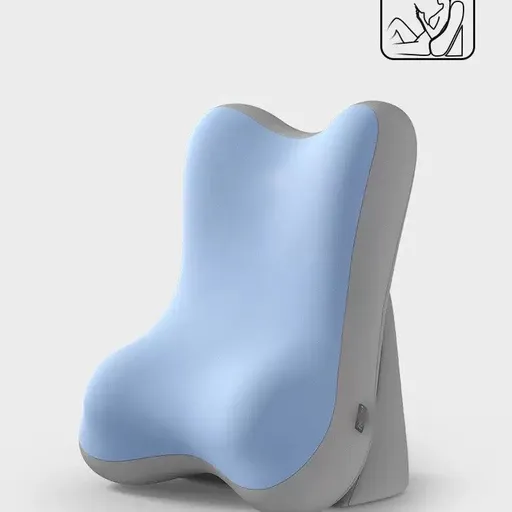 Blue Memory Foam Reading Pillow & Back Support Cushion with Adjustable Wedge, Ergonomic Neck and Lumbar Support for Bed, Sofa, Reading, Gaming and Relaxation