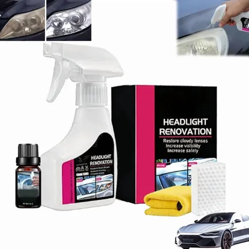 Professional Car Headlight Repair & Polishing Kit, Removes Yellowing, Restores Clarity & Easy Application for All Vehicle Types