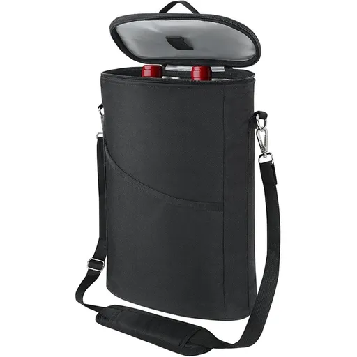 2 Bottle Wine Carrier Tote, Insulated Leakproof Wine Cooler Bag, Wine Travel Bag Tote for Picnic Beach, Portable Wine Bottle Carrying Case, Gift for Wine Lover Women Men Christmas, Black