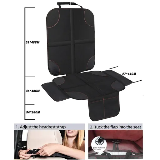 Car Seat Protectors for Child Seats with Padded Cover and Organiser Pockets, Baby Car Back Seat Protector Protects Upholstery