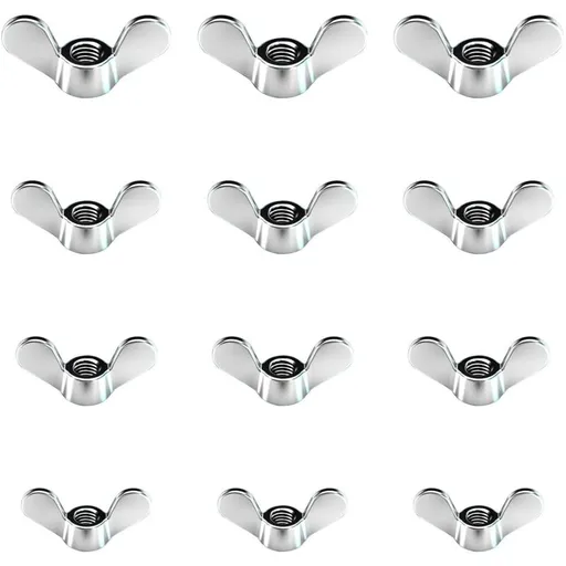 12 pcs Bright Zinc Wing Nuts Wing Nuts In Size M4 M5 M6 M8 Assortment Wing Bolts For Diy Tools Silver Clamping Bolt For