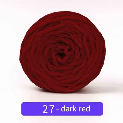 Textile DIY Knitting Bulky Polyester Yarn - 5mm maroon, 106g/105m Skein, Soft Shed-Free Yarn for Blankets, Sweaters, Hats & Crafts (Fits 7-10mm Needles/2.4-4.5mm Hooks)