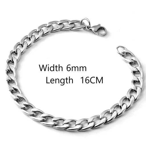 Thin 6mm Wide NK Cuban Link Bracelet Men Women Casual Wristband 16CM Recommended Christmas Holiday Gift