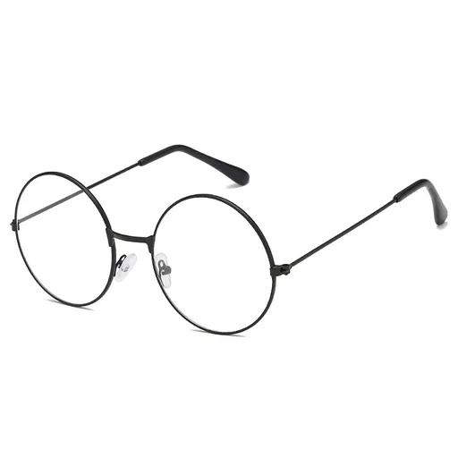 Classic Round Glasses Retro Circle Eyeglasses Clear Lens Metal Frame Accessories Non-Prescription Men Women