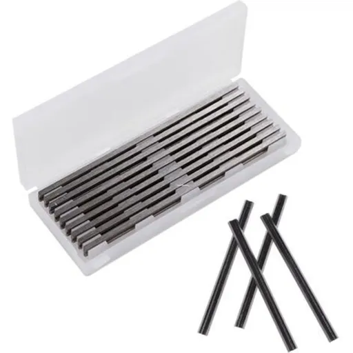 10 Pcs Fer of Rabot HSS Lames of Raboteuse Fers Reversibles Carbure Set of Rabot Electric Blade Black, Bosch and Decker De, 82x5.5x1.2mm, 82mm, 2mm