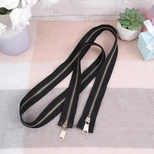 2-Pack Black Metal Coat Zippers for Sewing, Crafting, Garment Repair, Replacement & Projects