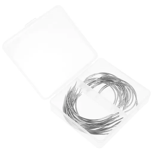 40-Pack Curved Metal Hand Sewing Needles for Crafting, Quilting, Embroidery and Projects