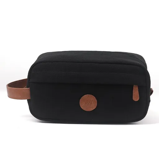 Toiletry Bag Hanging Dopp Kit for Men Water Resistant Canvas Shaving Bag with Large Capacity for Travel- Black