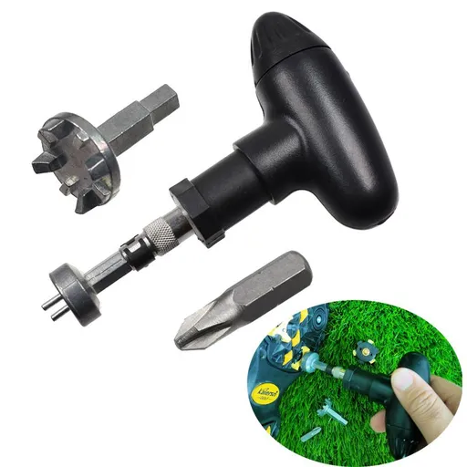 Golf Spike Wrench Shoes Ratchet Action Remover Adjustment Tool Set Durable Stainless Steel Cleats Plastic Handle Ripper Replacemen