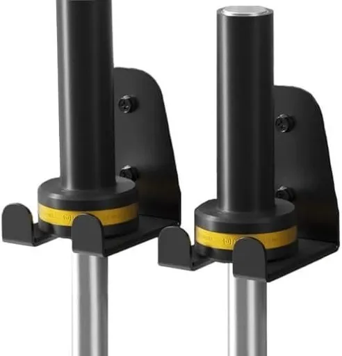 Olympic Barbell Holder 2PCS Vecal Floor Storage Rack Single Slot Black