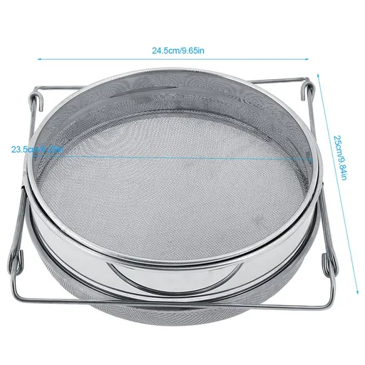 Stainless Steel Beekeeping Double Honey Sieve Strainer Extractor Filter Mesh Screen Equipment