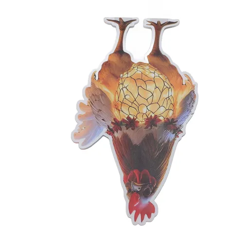 Xmas Chicken Yard Sign with Stake Acrylic Water Resistant Double Sided Xmas Rooster Outdoor Decoration for Lawn Garden Patio Backyard 11x25cm/4.33x9.84in