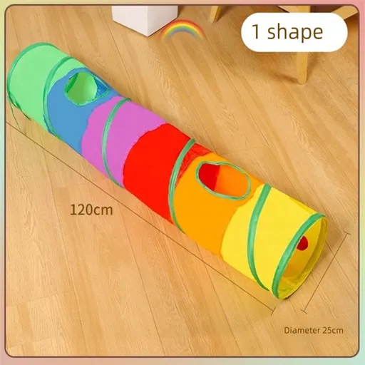 Cat Toy, Wave-Shaped Tunnel with Interactive Hanging Ball, Foldable, Durable Fabric