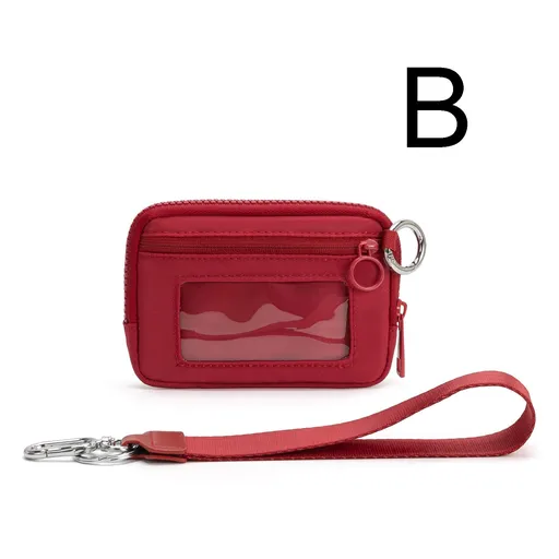 Waterproof Oxford Wristlet Wallet Card Holder with Detachable Wrist Strap, Multi-Pocket Zipper Pouch for Cards, Cash, Keys and Earphones, Ideal for Running, Fitness and Travel (B)
