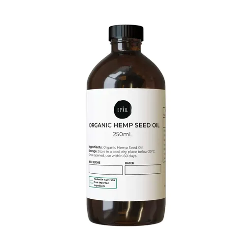 Orku 250ml Organic Hemp Seed Oil - Cold Pressed Food Grade Oils