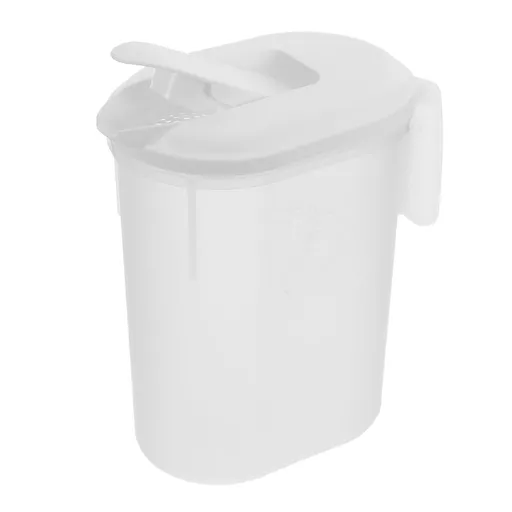Kitchen Plastic Pitcher Jug with Lid White Pot for Tea Juice