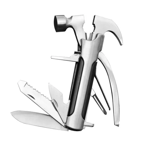 Hammer Multitool Camping Accessories, 12 In 1 Pocket Multi Survival Tools Cool Gadgets Christmas Birthday Gifts for Men Dad