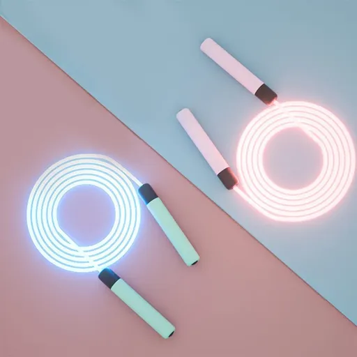 Rope for Kids Develop Children's Sports Interest Men Women Fitness Exercise Indoors Outdoors Cool LED Light Rope Adjustable （2pcs）