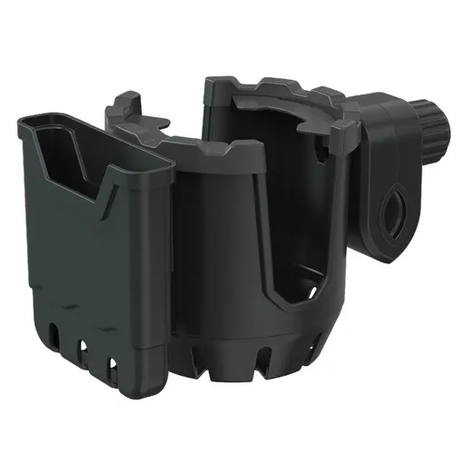 2-in-1 Adjustable Drink Holder,Universal Cup Holder with Cell Phone Holder,Large Diameter Design Bike Cup Holder for Wheelchair Walker Bike, Black