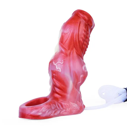 House Of Dasein Theodore Textured Red Large Squirting Penis Sleeve