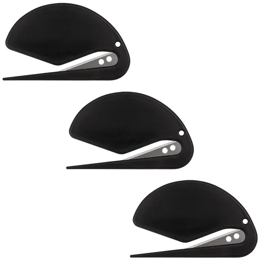 3 pc Letter Opener Envelope Slitter Set Sharp and Efficient Open Envelopes with Ease, Black Paper Cut, Safe Mail Opener,