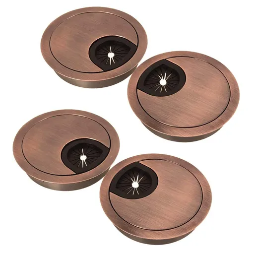 4 Pieces Desk Grommet Kit, 50mm Metal Cable Grommet Cap Table Grommets Desk Surface Wire Cord Round Hole Cover