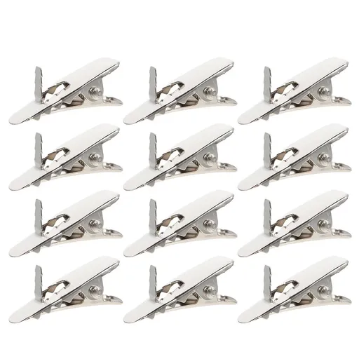 100Pcs Spring Clamp for Christmas Ornament Plated Silver Iron Multi-Purpose Xmas Decor Accessories