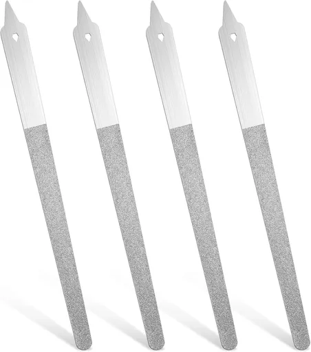 4PCS Diamond Dust Nail File, 6 inch Stainless Steel Diamond Nail File for Salon Home