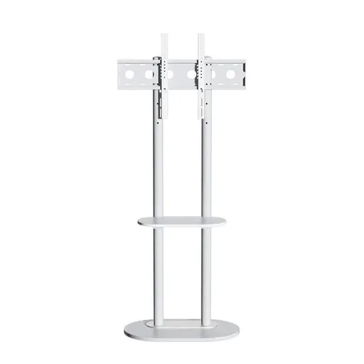 40-75" Heavy Duty Floor Tv Stand W/ Marble Shelf Adjustable Height Mount Bracket