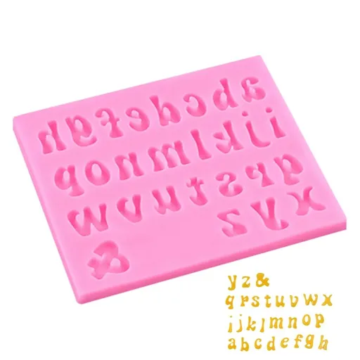 Letter Molds, for Chocolate Covered Strawberries, Silicone Uppercase Lowercase Alphabet Number Fondant Mold