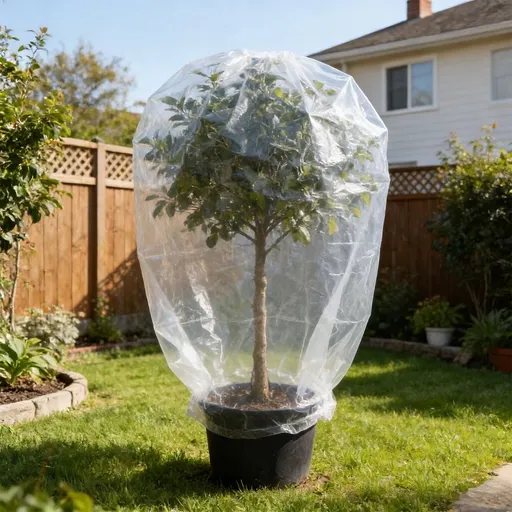 Plants Frost Protection Covers for Winter - Reusable Freeze Protection Bags for Shrubs Small Trees Rose Bushes - Clear Plants Covers for Cold Weather Sunlight Penetration - 94.5 x 82.7 Inch 1 Pack