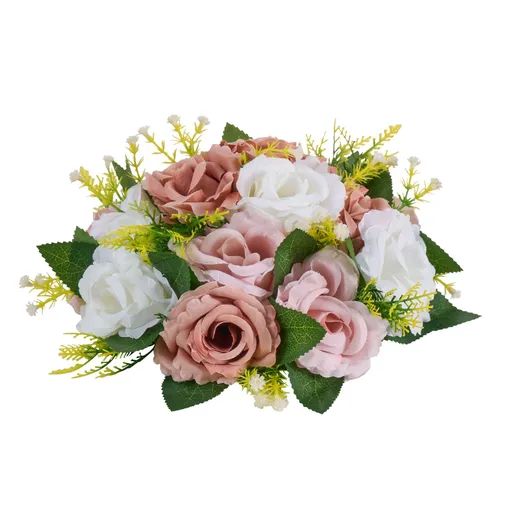 Flower Ball Arrangement Bouquet 10PCS, 240 mm Diameter Artificial Flower Balls Wedding Table Centerpieces, Faux Rose Arrangements for Wedding Centerpiece Home Decoration, Pink and White Roses