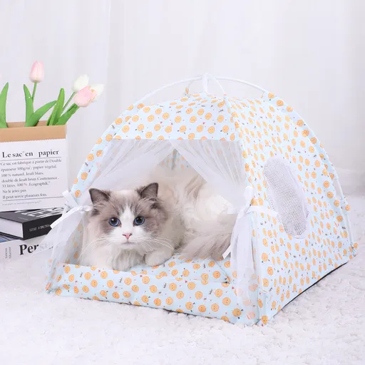 L 50*50CM 15 Catties Within The Pet Yellow Pullet Cooling Summer Pet Tent - Portable Foldable Breathable Outdoor Cat House Shelter