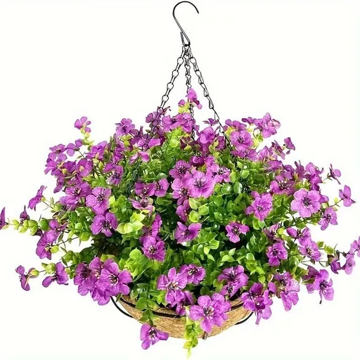 Hanging Artificial Flower Basket Yellow And Orange Blooms Home Decor Garden - Multi-color - Size 7