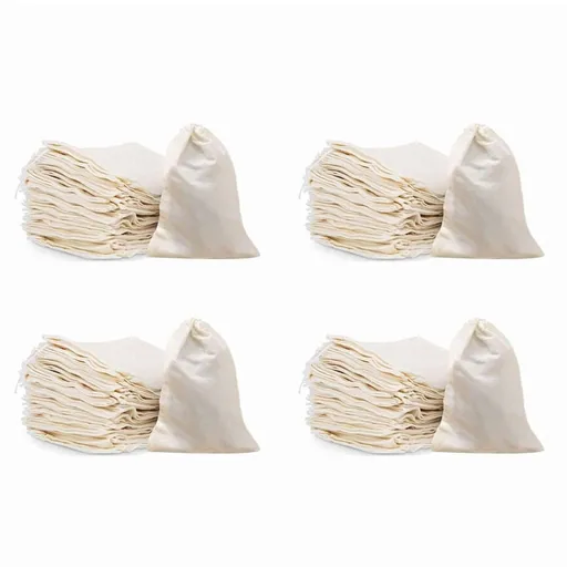200 Pcs 4 X 6 Inches Cotton Muslin Bags, Reusable Drawstring Bags for Tea, Cheesecloth Sachet Bags for Party