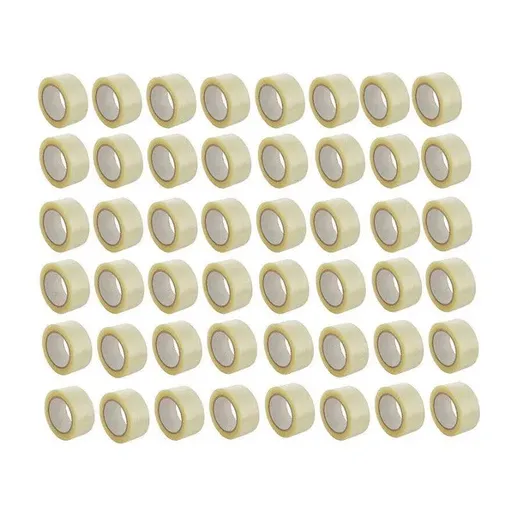 Clear Packing Tape 48mm x 100m for Carton Sealing 6 to 48 Rolls - 48 Rolls