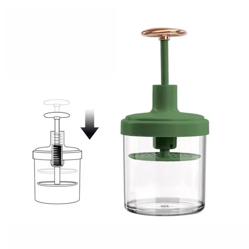 Semi-Automatic Facial Cleanser Foam Maker, Press-Style Foamer Bottle for Shampoo & Body Wash—Green