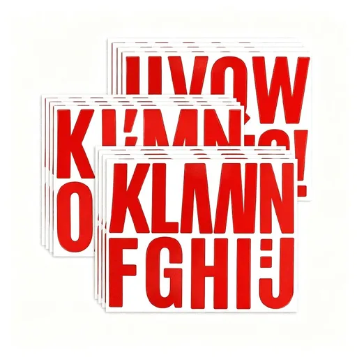132 Large Red Alphabet & Symbol Stickers,12 Sheets 4" Self-Adhesive Vinyl Letter Decals for Mailbox,Door,Truck,Windows,Indoor & Outdoor Use