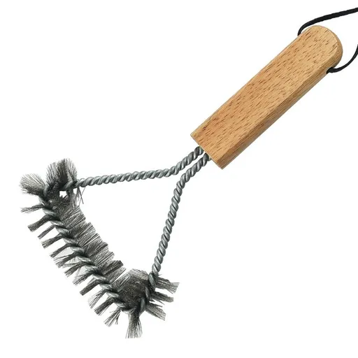 Barbecue set accessories, oak handle, barbecue brush, steel wire brush, outdoor oven, grill rack, cleaning brush tool