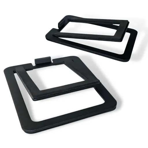 Metal Speaker Stands Pair - Tilted Steel Desktop Speaker Stands for Small Speakers, PC Speakers,and Studio Speakers - Black (Pair)